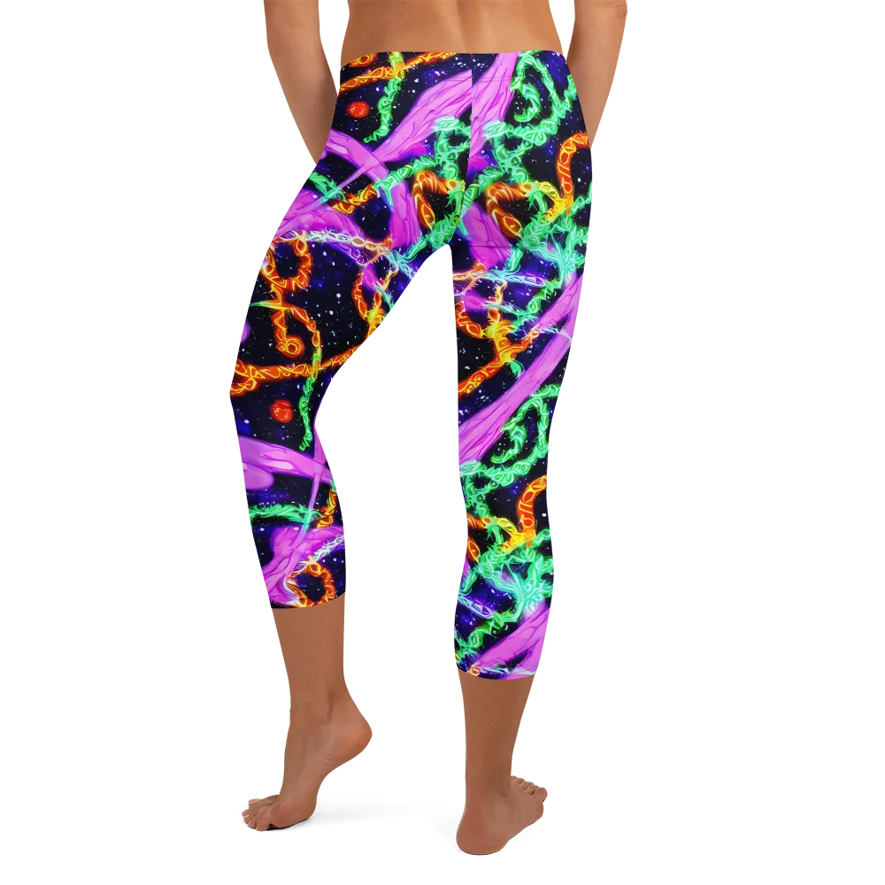 Enckell's Nebula on Capri Leggings — Back