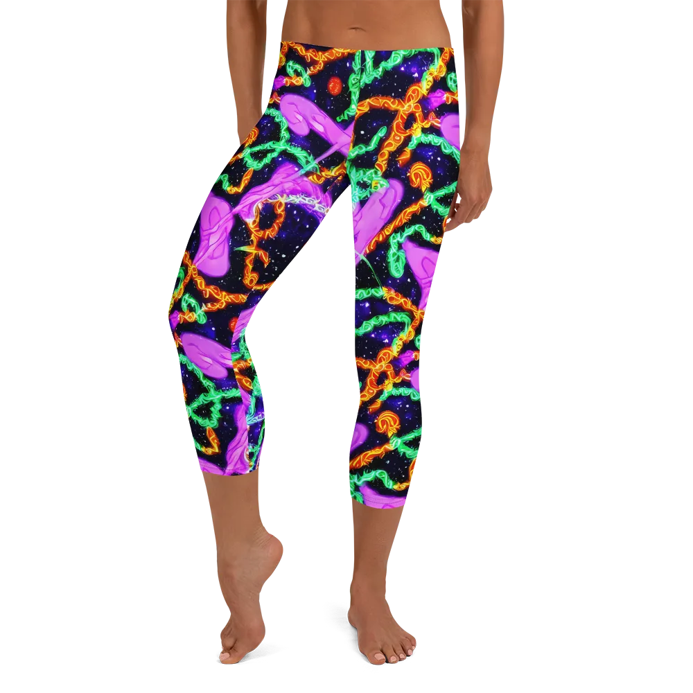 Enckell's Nebula on Capri Leggings — Front