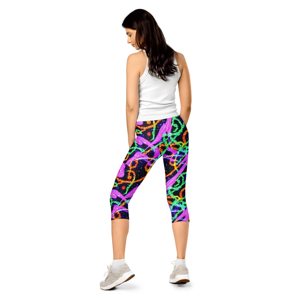 Enckell's Nebula on Capri Leggings — Back