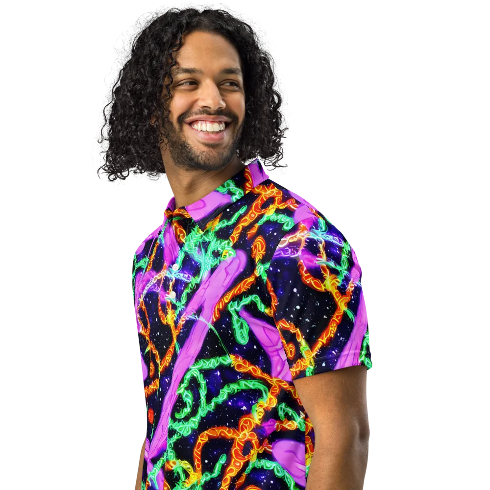 Enckell's Nebula on Men's Slim Fit Polo Shirt — Left Front
