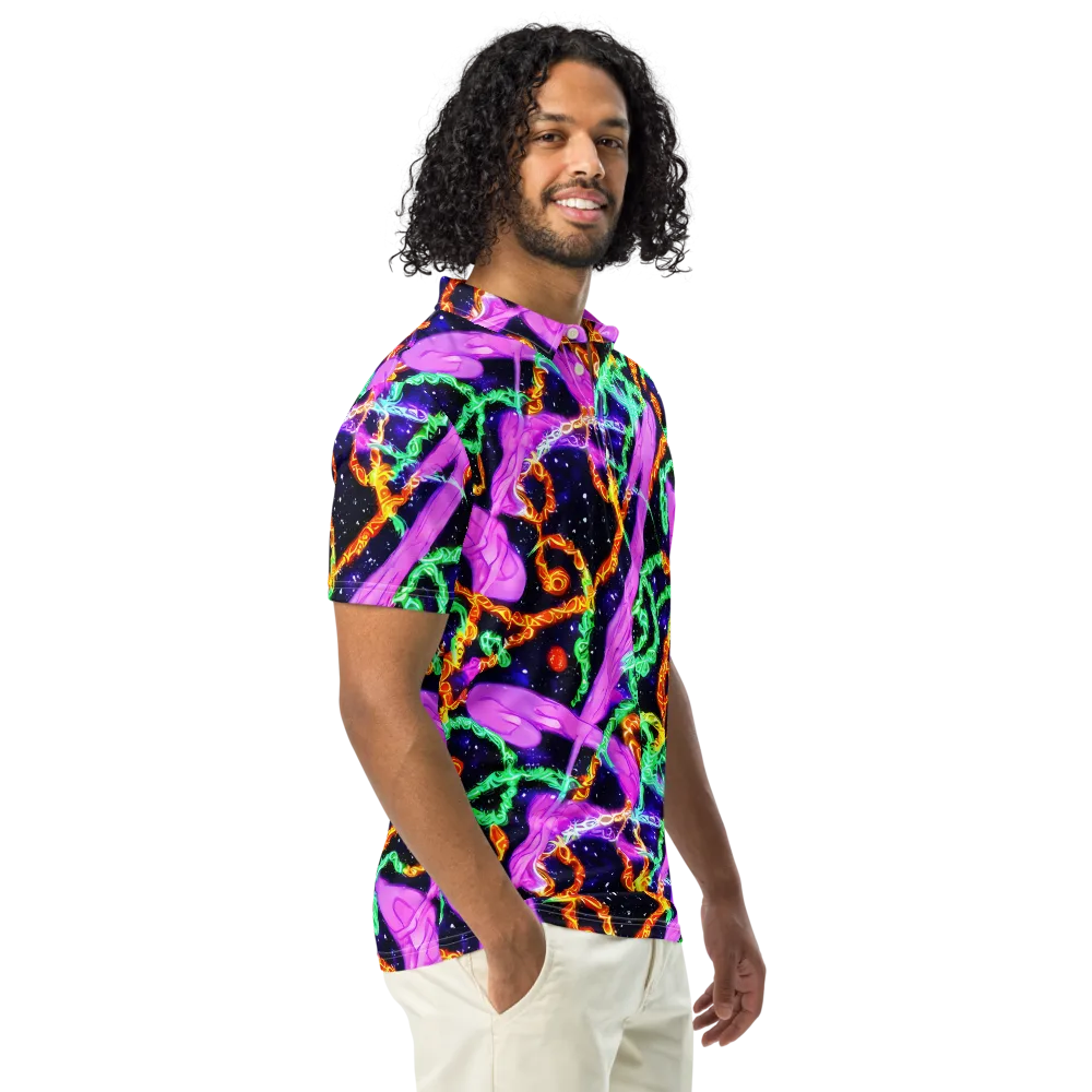 Enckell's Nebula on Men's Slim Fit Polo Shirt — Right Front