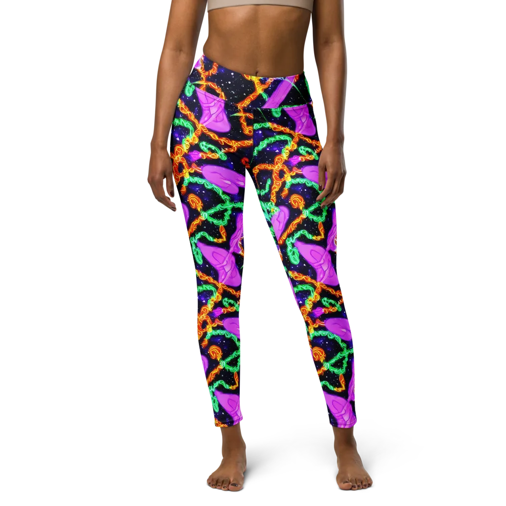Enckell's Nebula on Yoga Leggings — Front