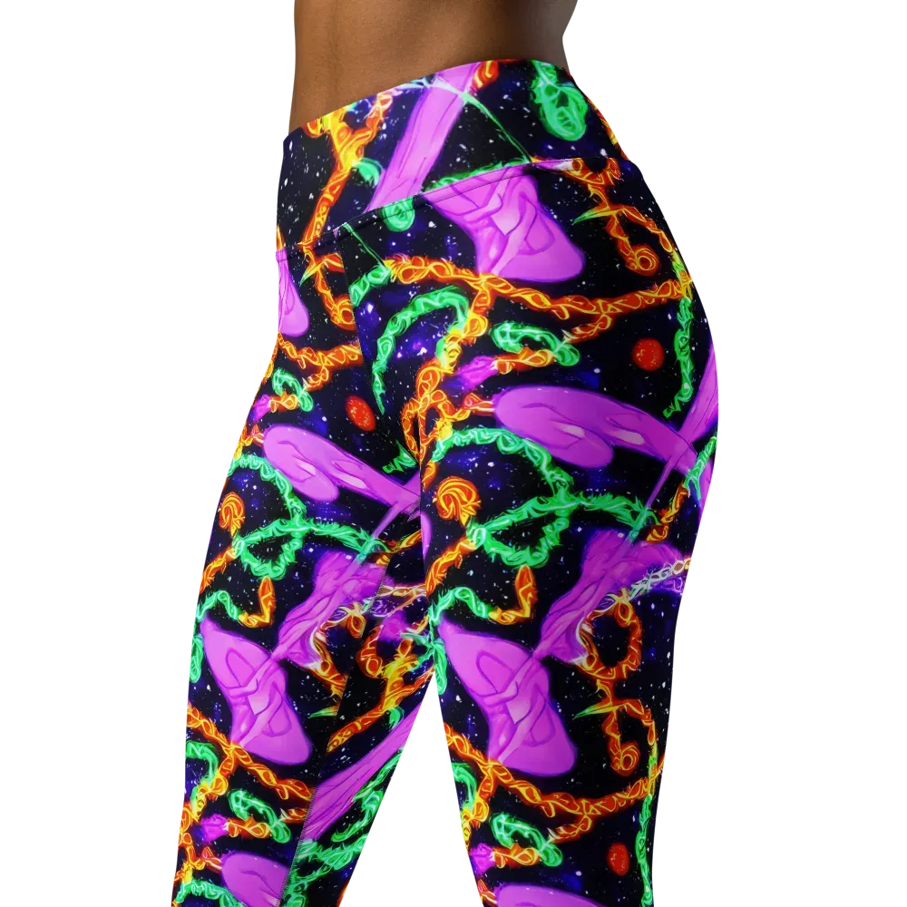 Enckell's Nebula on Yoga Leggings — Left Front