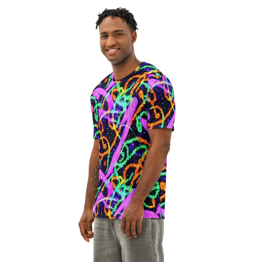 Enckell's Nebula on Men's Cotton Crew Neck T-Shirt — Left Front