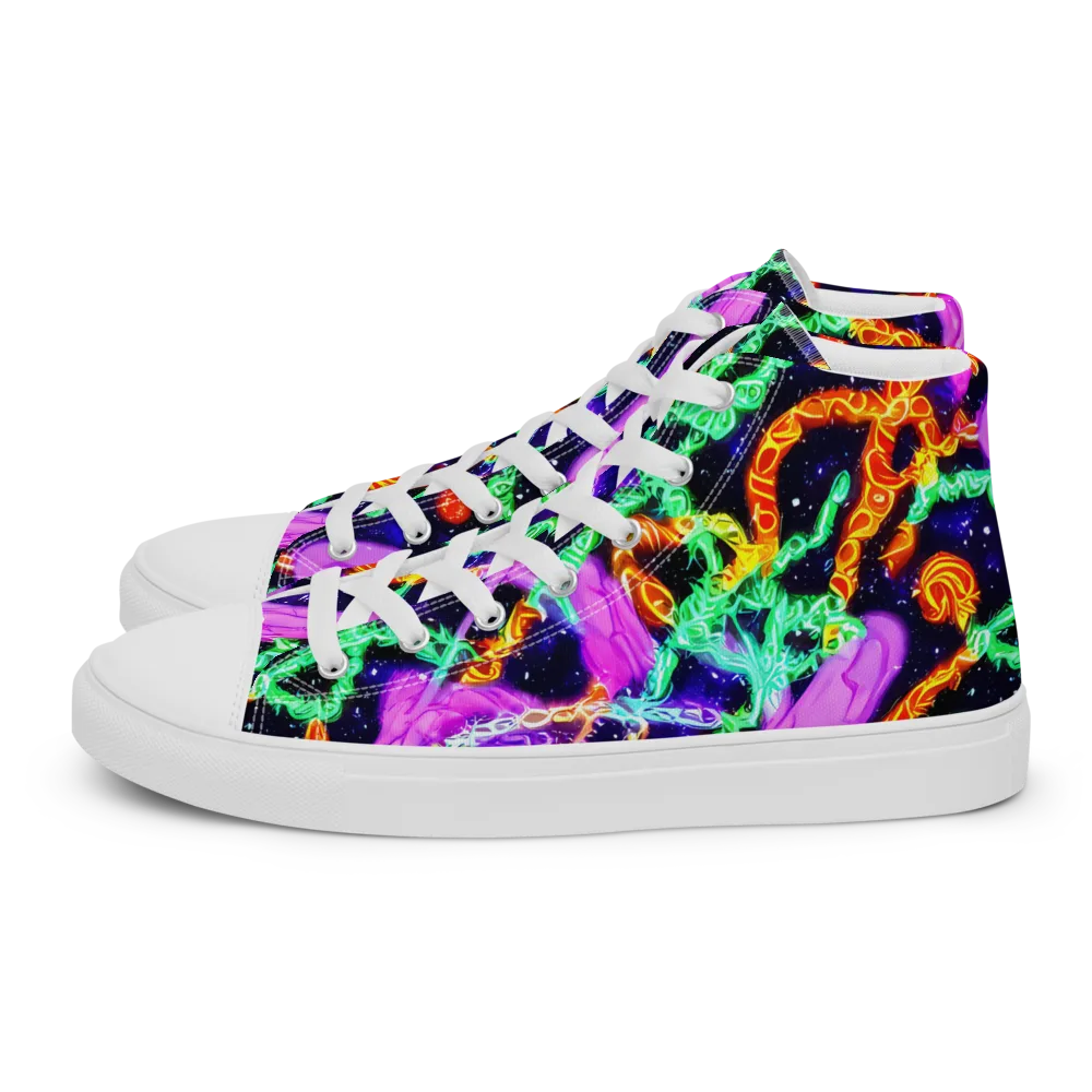 Enckell's Nebula on Men's High Top Canvas Shoes — Left