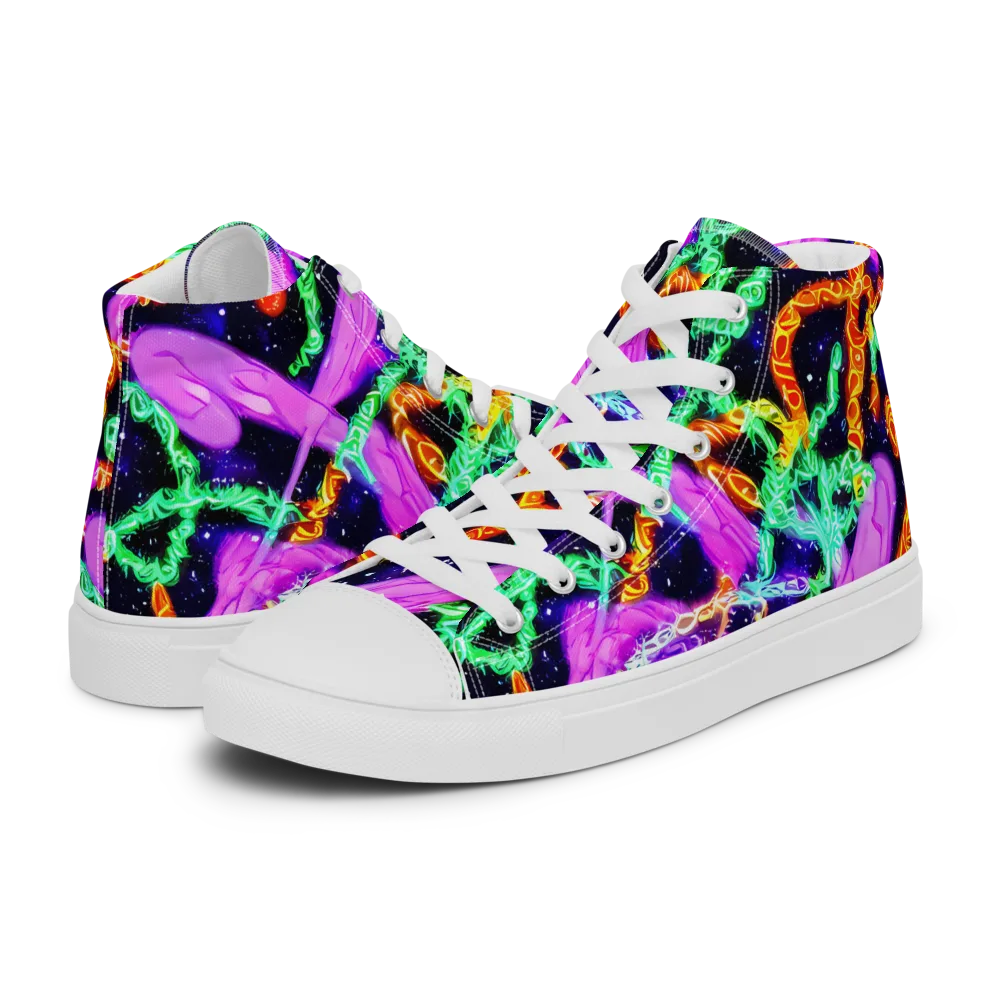 Enckell's Nebula on Men's High Top Canvas Shoes — Left