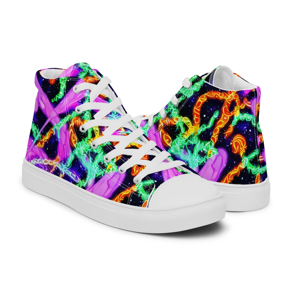 Enckell's Nebula on Men's High Top Canvas Shoes — Right