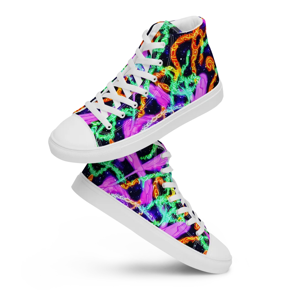 Enckell's Nebula on Men's High Top Canvas Shoes — Front