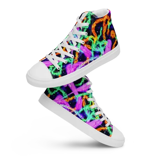 Enckell's Nebula on a Men's High Top Canvas Shoes