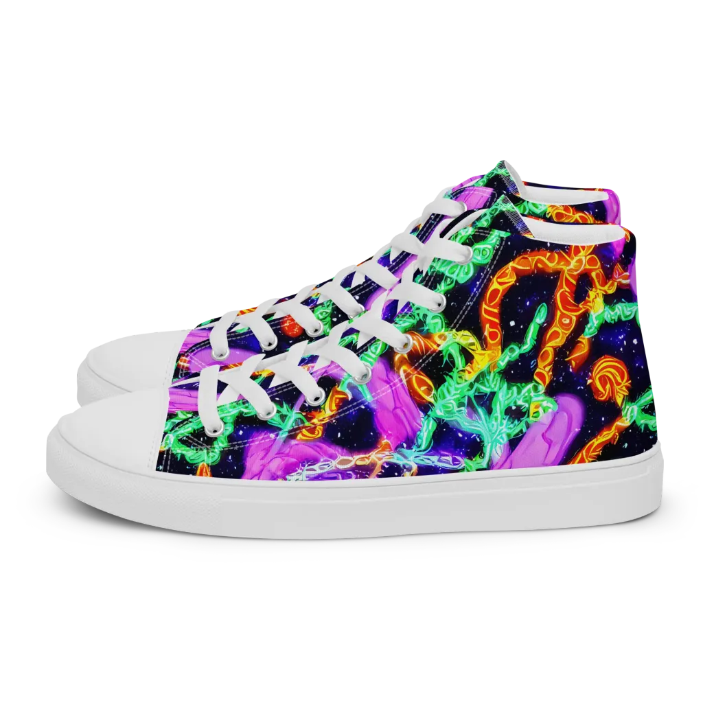Enckell's Nebula on Women's High Top Canvas Shoes — Left