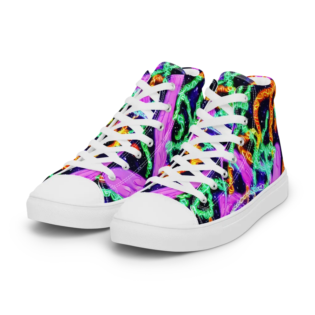 Enckell's Nebula on Women's High Top Canvas Shoes — Left Front