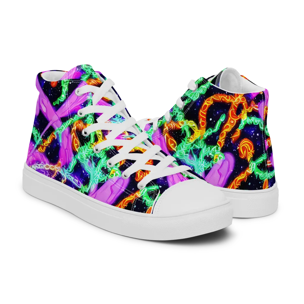 Enckell's Nebula on Women's High Top Canvas Shoes — Right