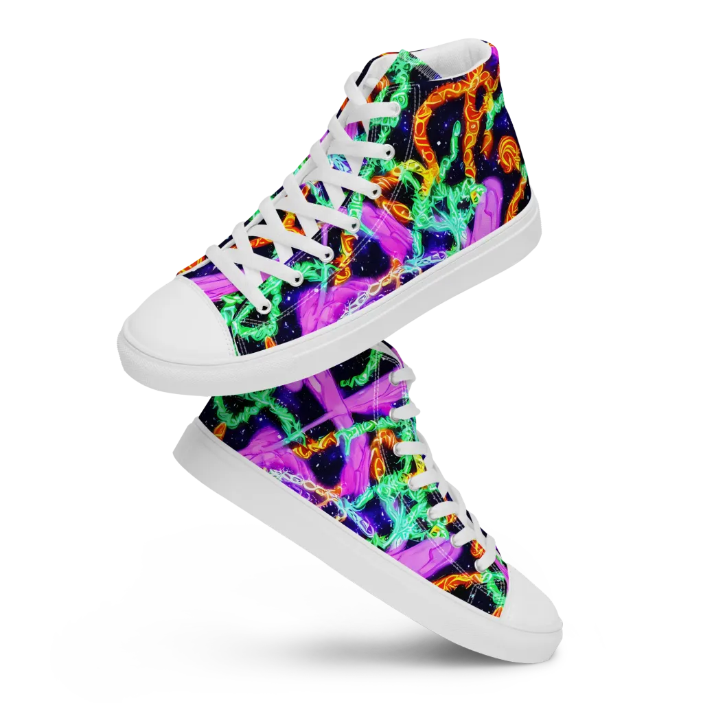 Enckell's Nebula on Women's High Top Canvas Shoes — Front