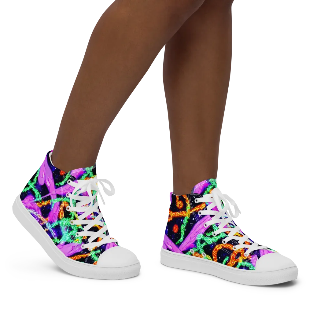 Enckell's Nebula on Women's High Top Canvas Shoes — Right