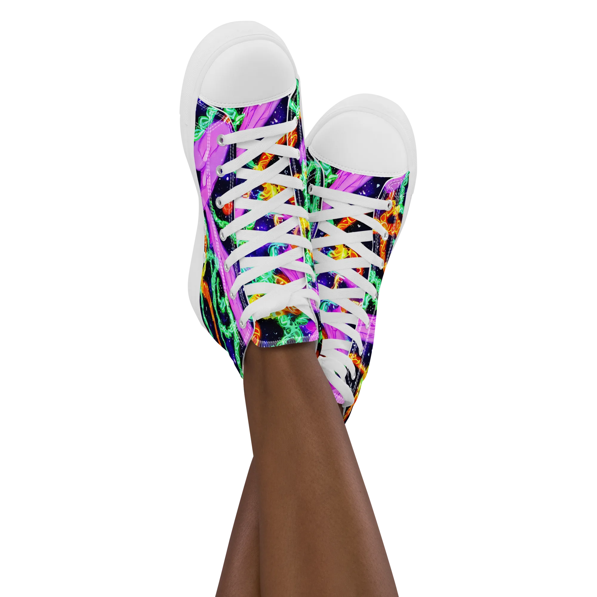 Enckell's Nebula on Women's High Top Canvas Shoes — Front