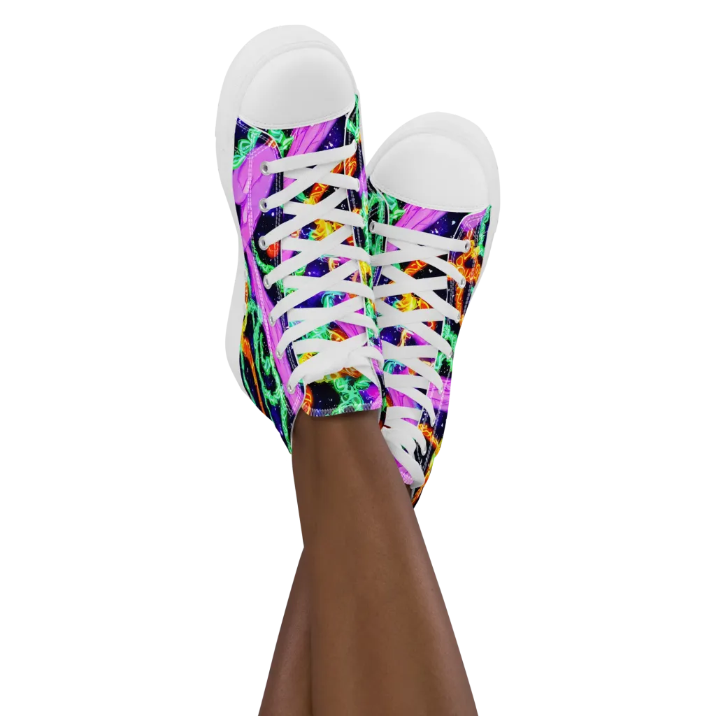 Enckell's Nebula on Women's High Top Canvas Shoes — Front