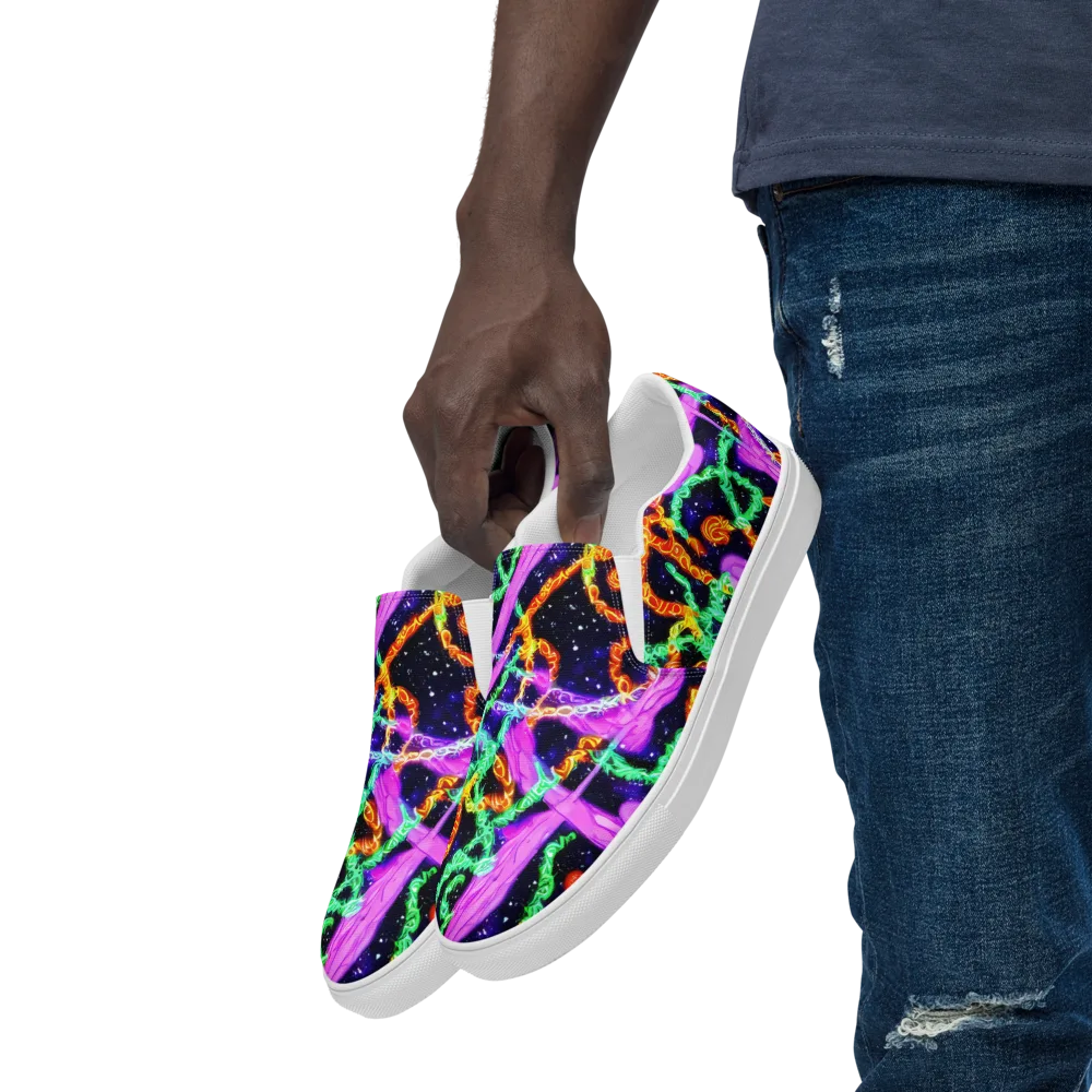 Enckell's Nebula on Men's Slip-On Canvas Shoes — Left Front