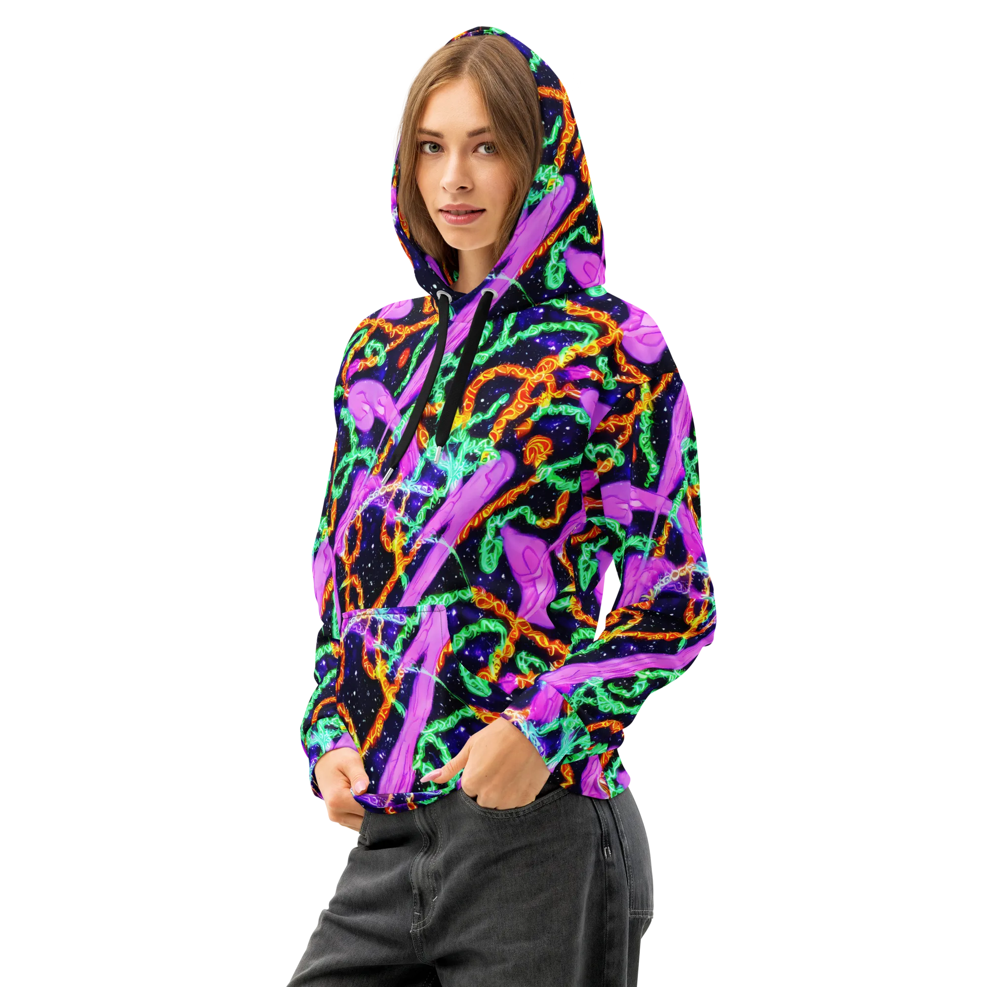 Enckell's Nebula on Cotton Hoodie — Left Front