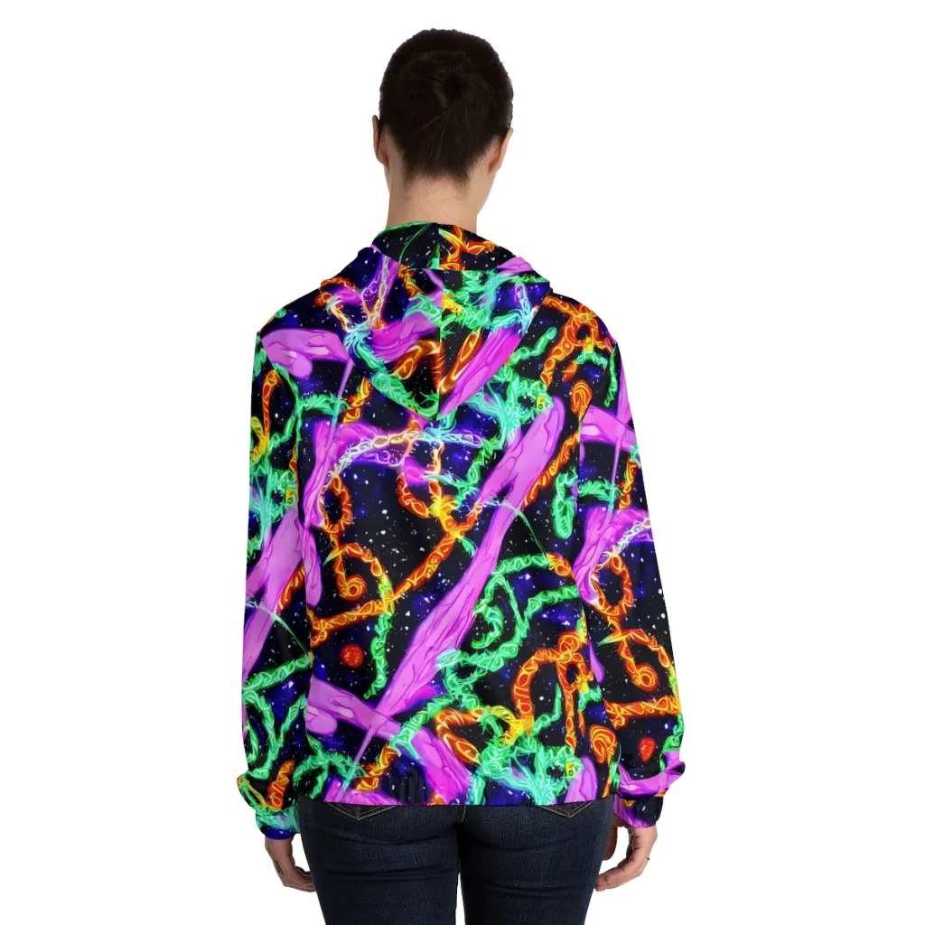 Enckell's Nebula on Women's Full-Zip Hoodie — Back On Person