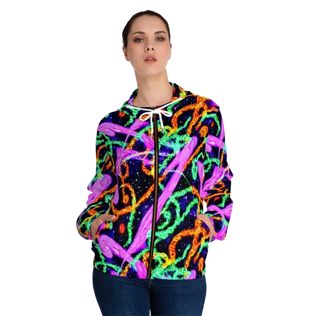 Enckell's Nebula on Women's Full-Zip Hoodie — Front On Person