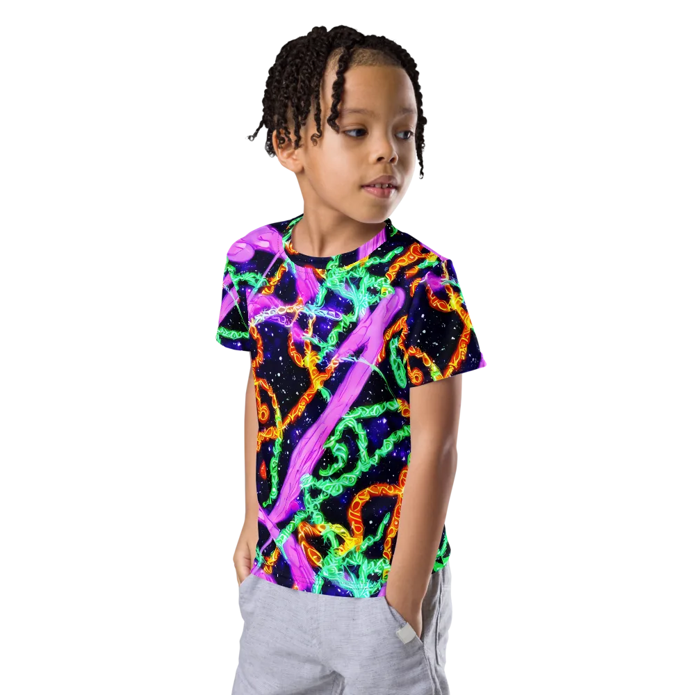 Enckell's Nebula on Kids Crew Neck T-Shirt — Left Front