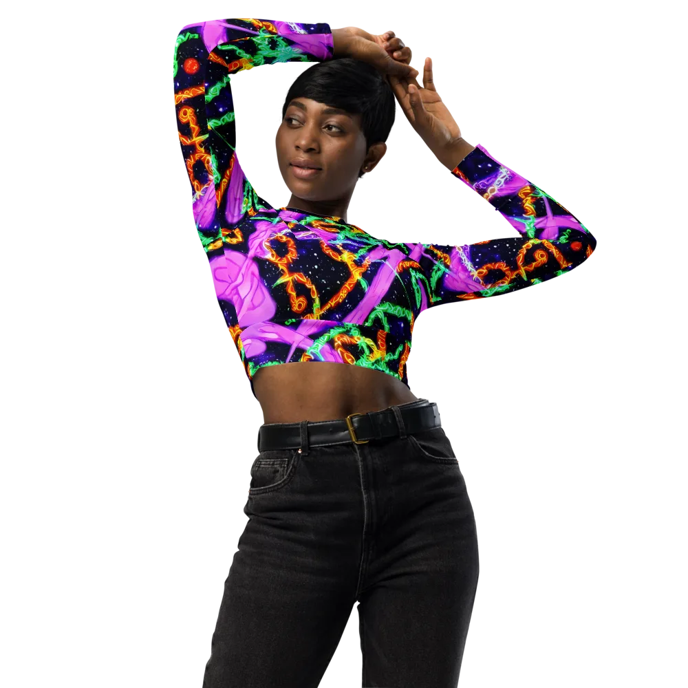 Enckell's Nebula on Long Sleeve Crop Top — Front