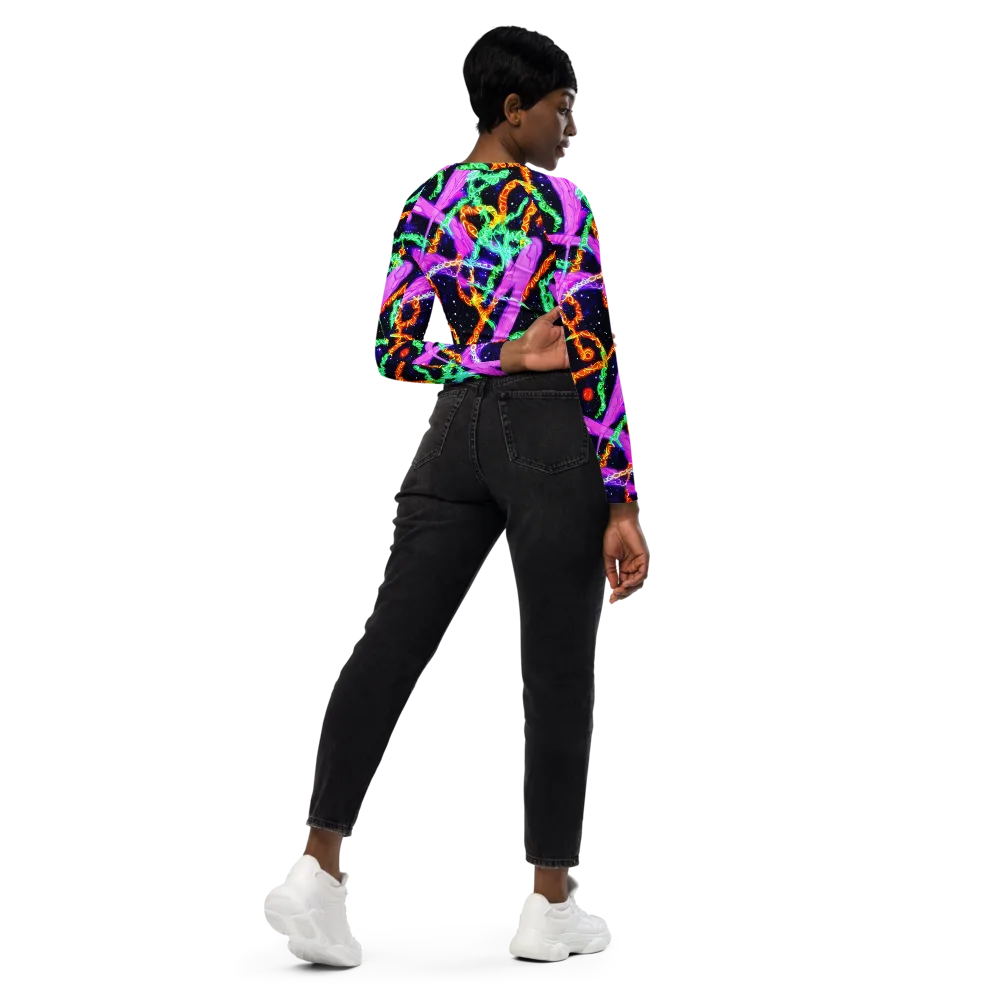 Enckell's Nebula on Long Sleeve Crop Top — Right Back