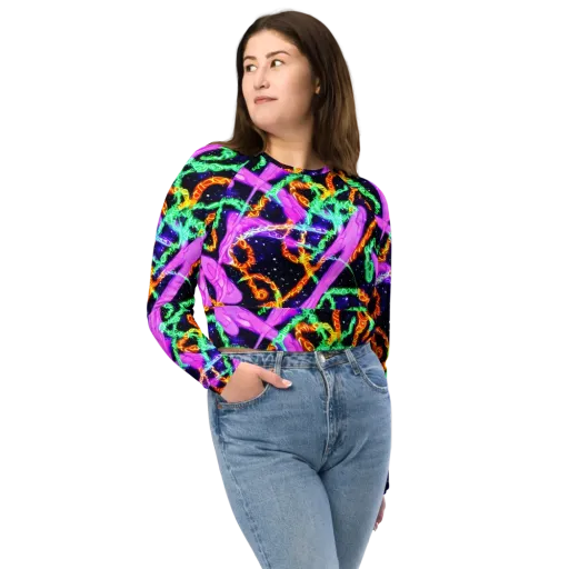 Enckell's Nebula on a Long Sleeve Crop Top