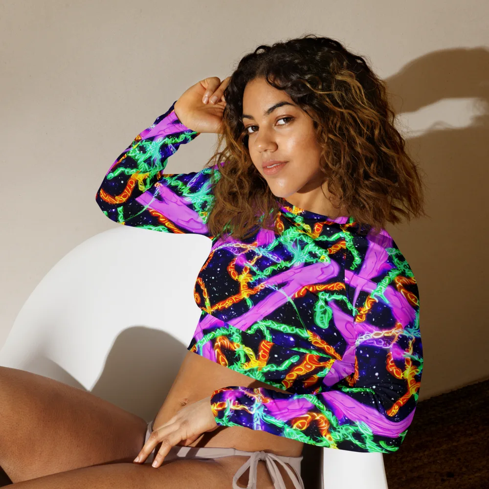 Enckell's Nebula on Long Sleeve Crop Top — Left Front