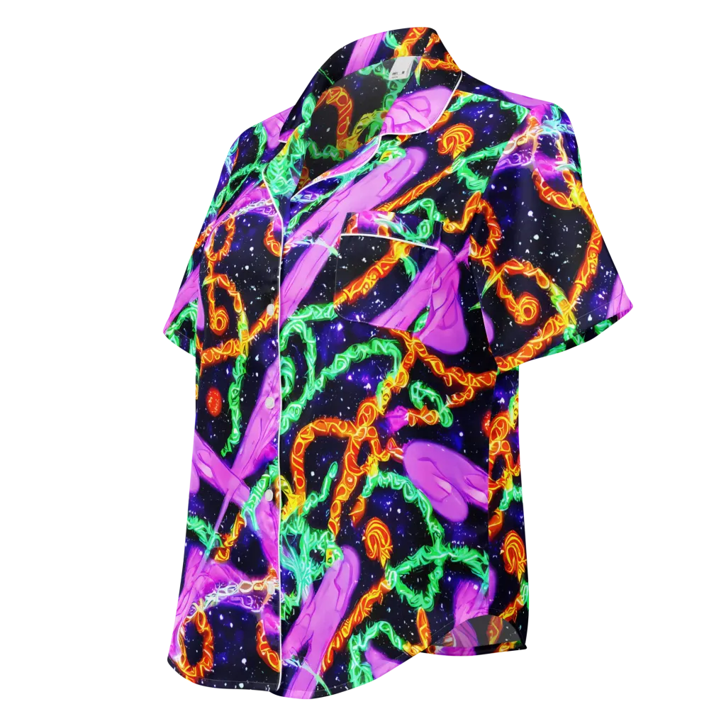 Enckell's Nebula on Women's Short Sleeve Pajama Top — Left Front