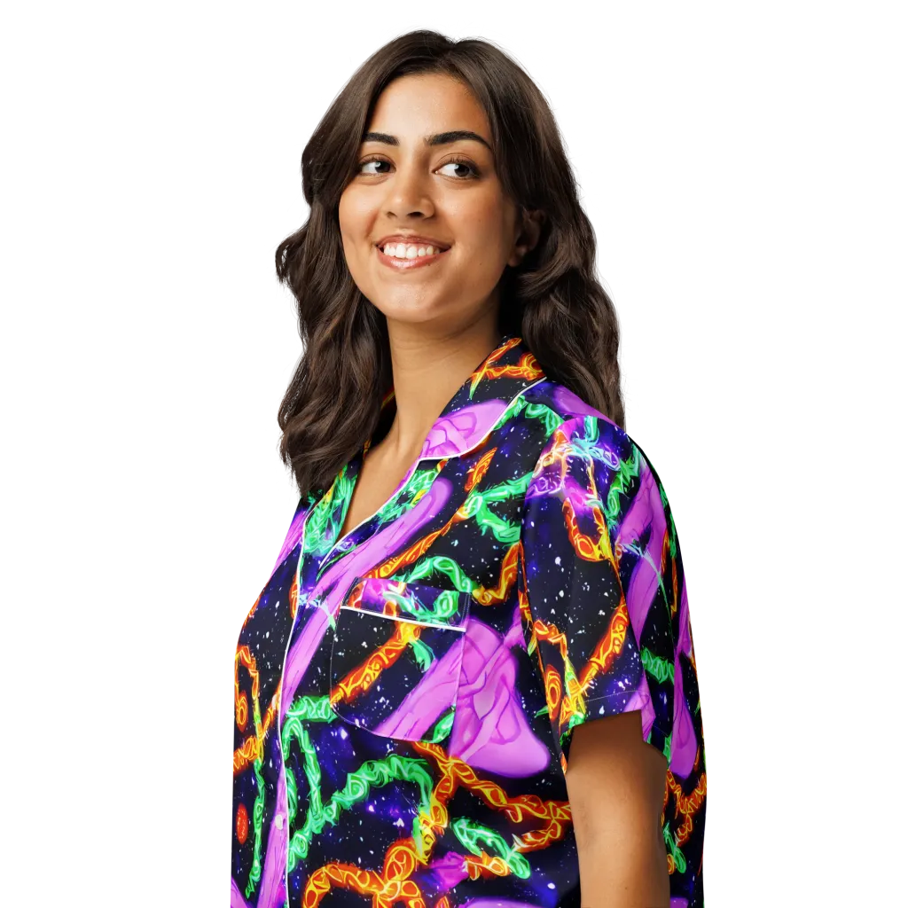 Enckell's Nebula on Women's Short Sleeve Pajama Top — Left Front