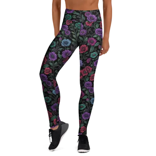 Midnight Botanical on a Yoga Leggings
