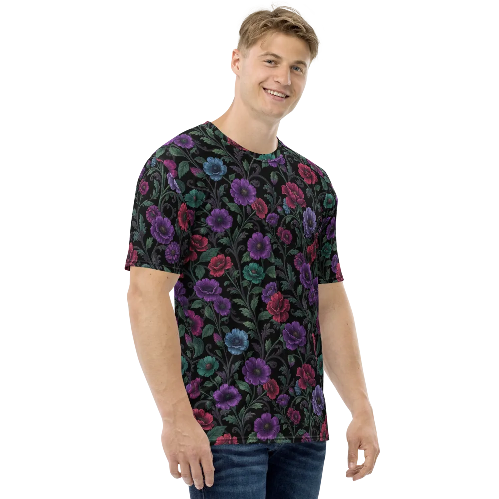 Midnight Botanical on Men's Crew Neck T-Shirt — Right