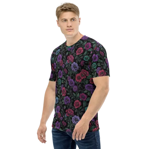 Midnight Botanical on a Men's Crew Neck T-Shirt