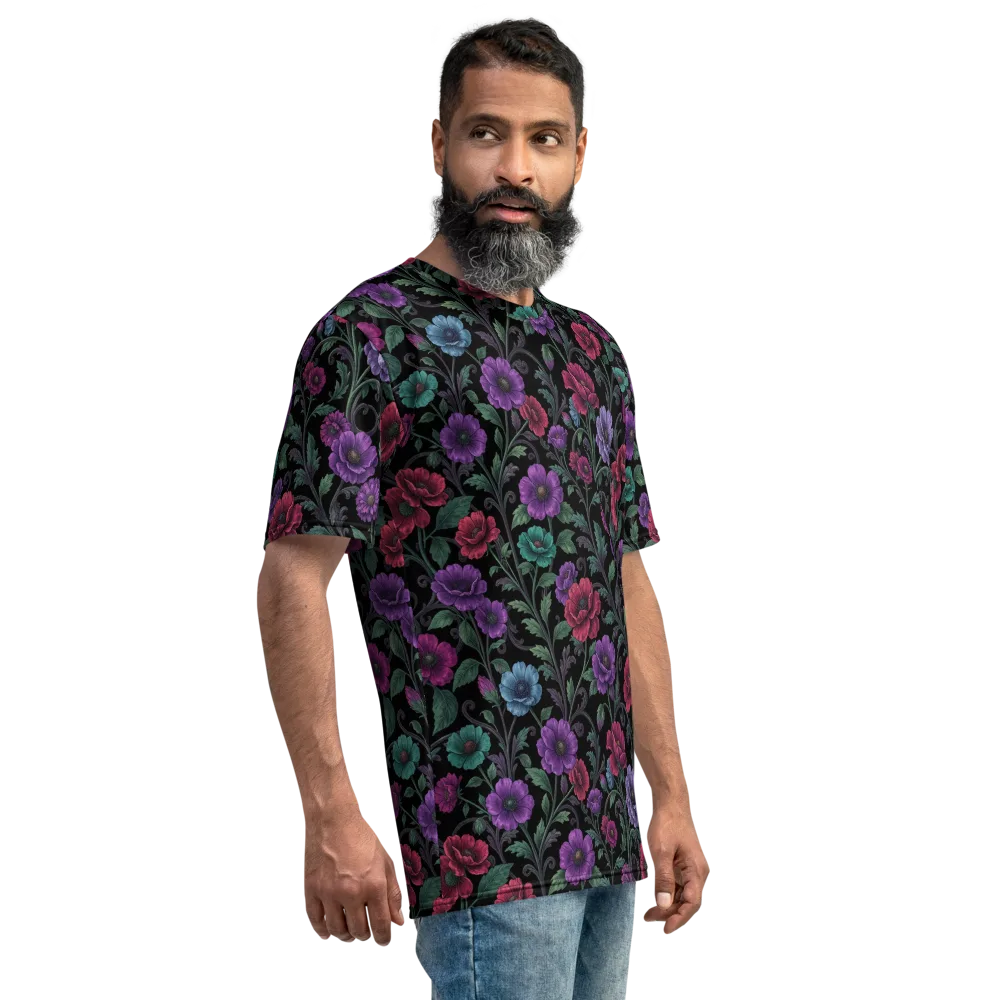 Midnight Botanical on Men's Crew Neck T-Shirt — Right