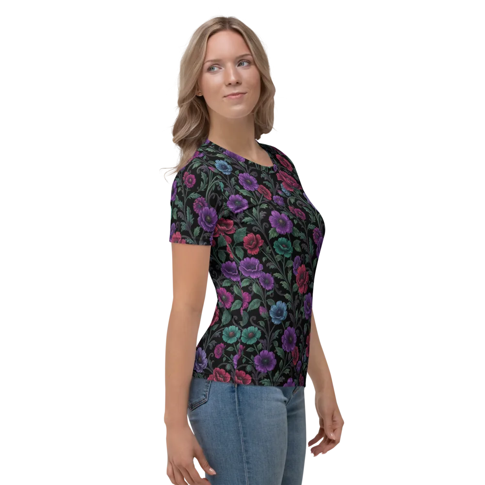 Midnight Botanical on Women's Crew Neck T-Shirt — Right