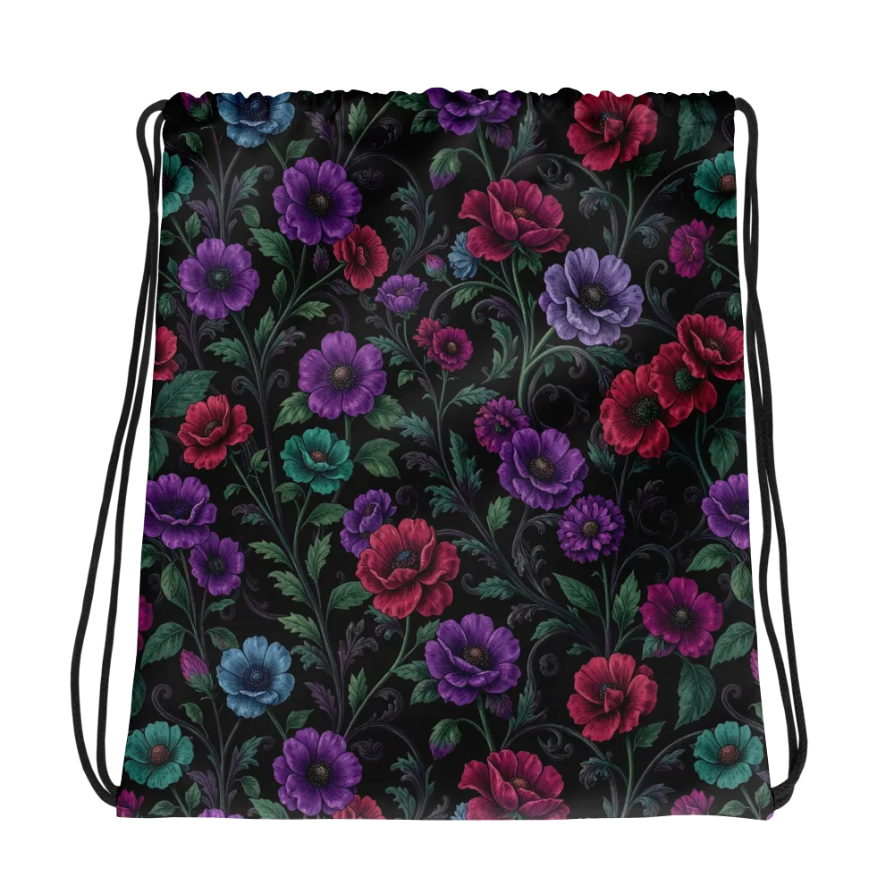 Midnight Botanical on Drawstring Bag — Photo