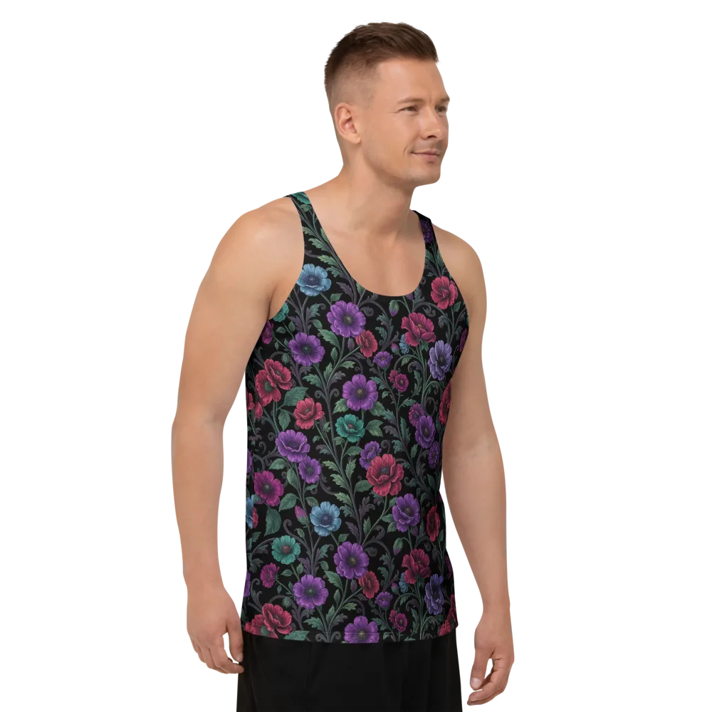 Midnight Botanical on Men's Tank Top — Right Front
