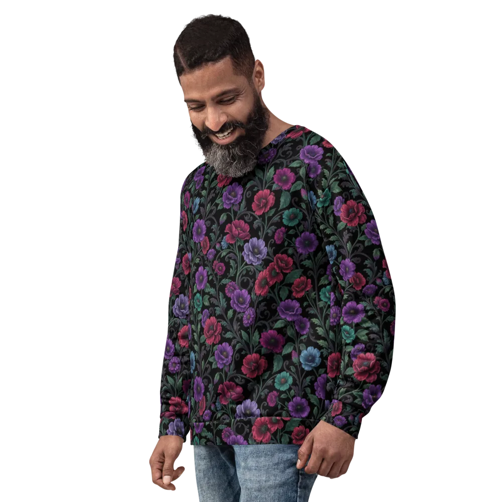 Midnight Botanical on Sweatshirt — Left Front