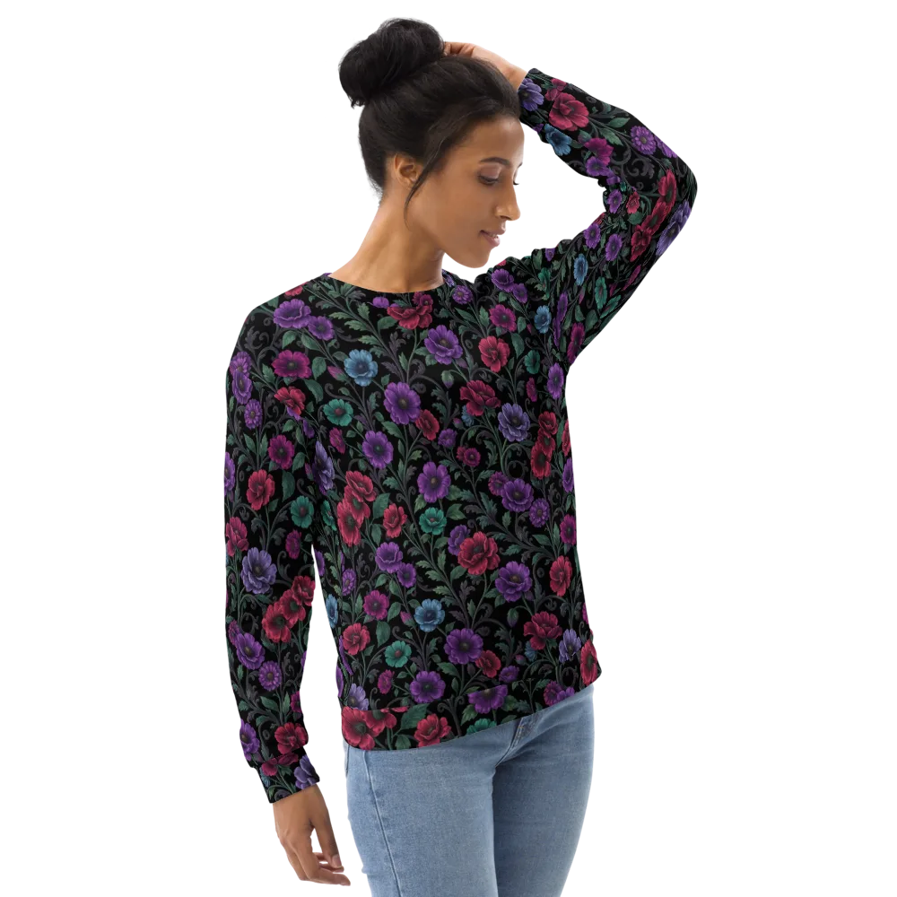 Midnight Botanical on Sweatshirt — Right Front