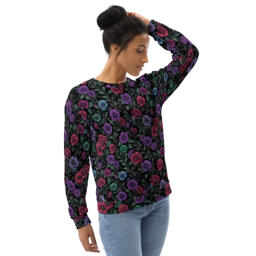 Midnight Botanical on a Sweatshirt