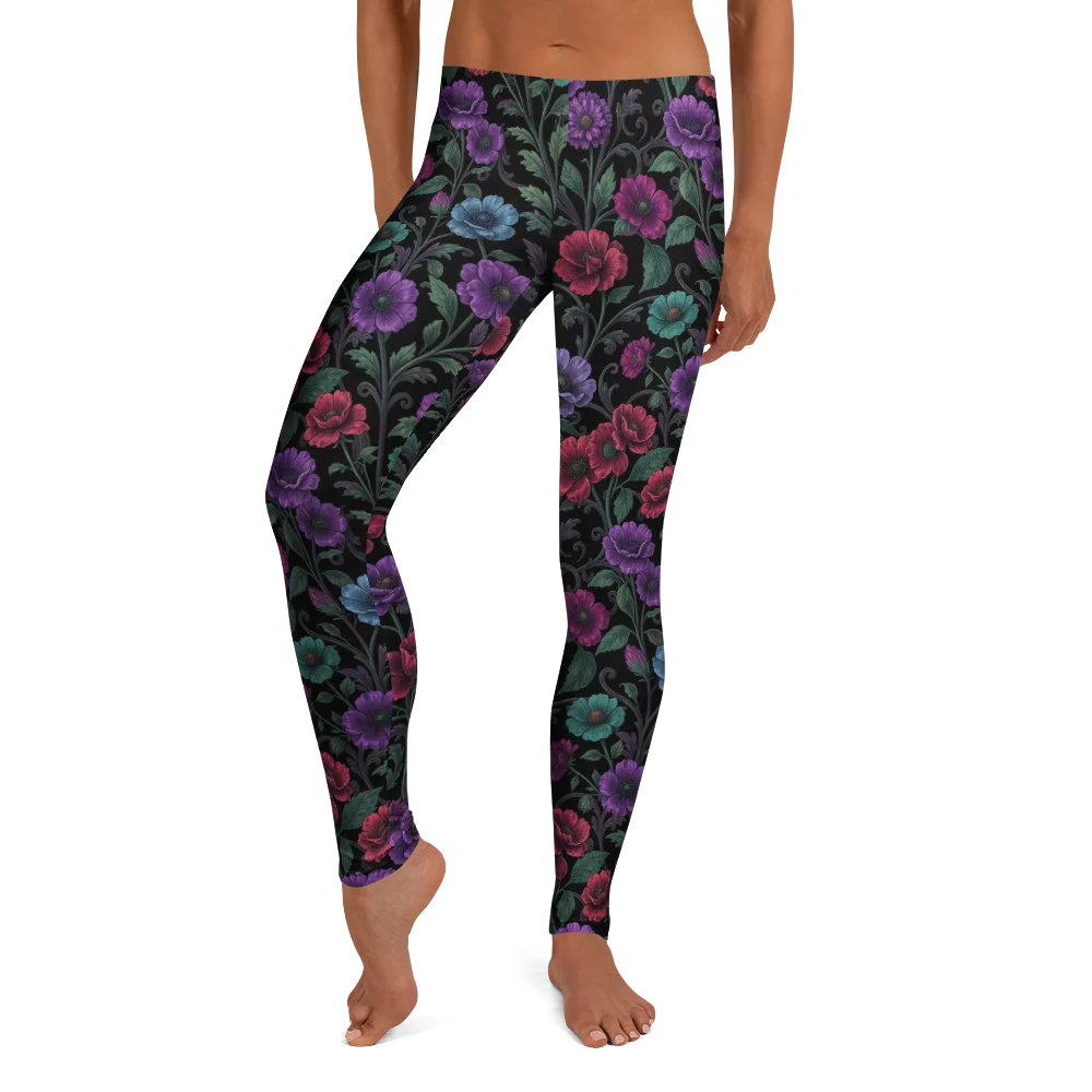Midnight Botanical on Leggings — Front