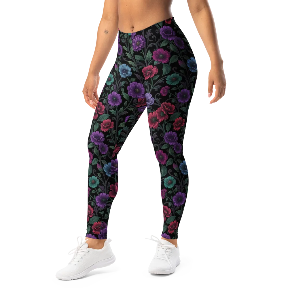 Midnight Botanical on Leggings — Left Front