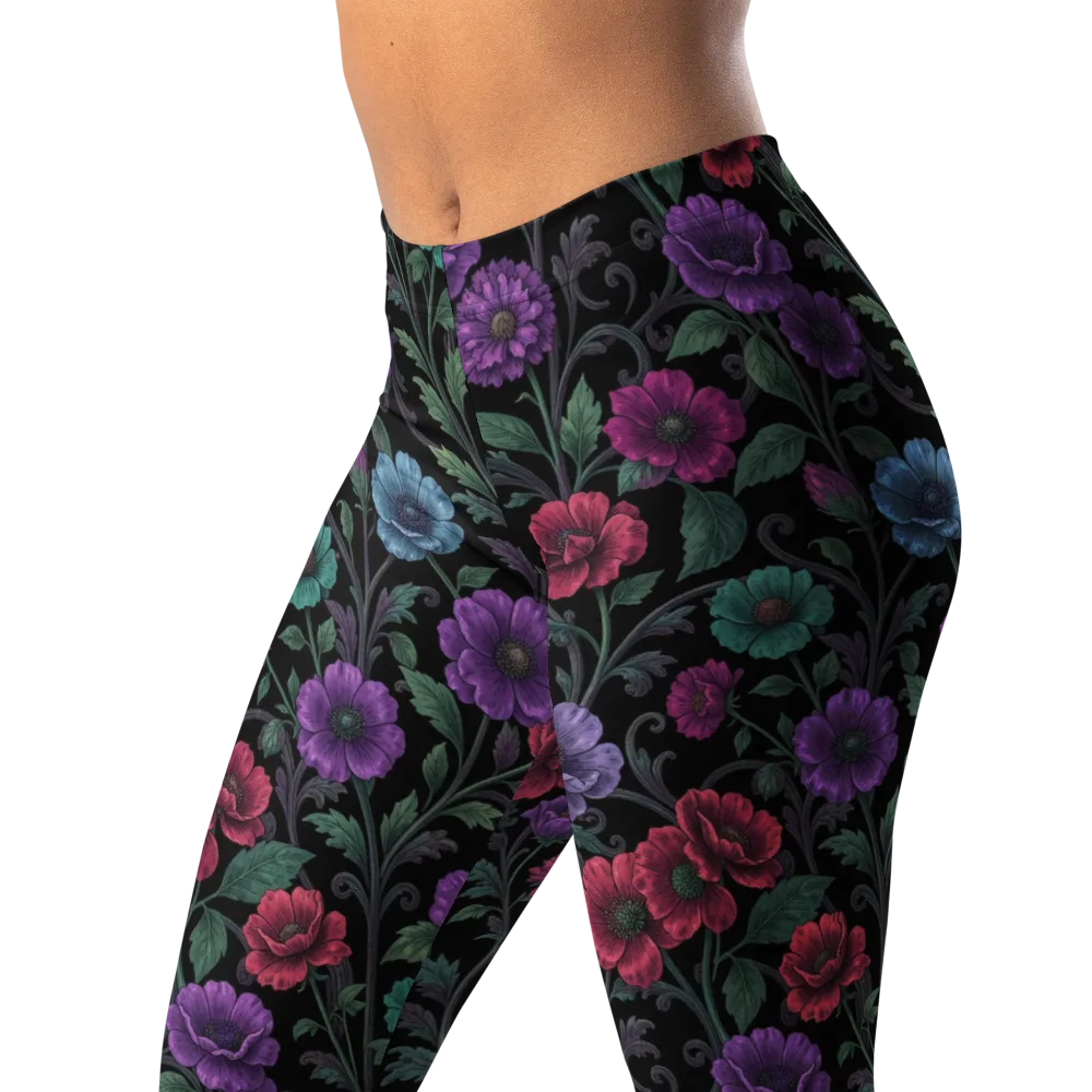 Midnight Botanical on Leggings — Left Front
