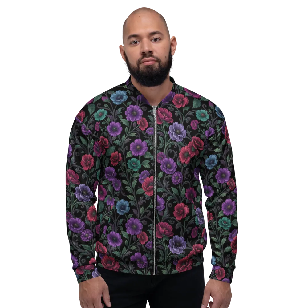 Midnight Botanical on Bomber Jacket — Front