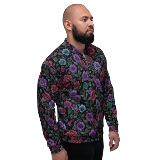 Midnight Botanical on a Bomber Jacket