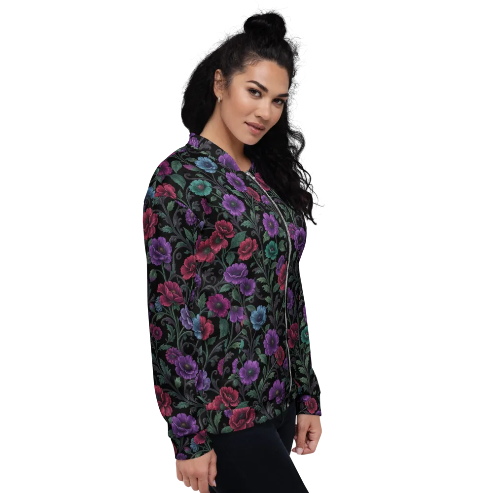 Midnight Botanical on Bomber Jacket — Right
