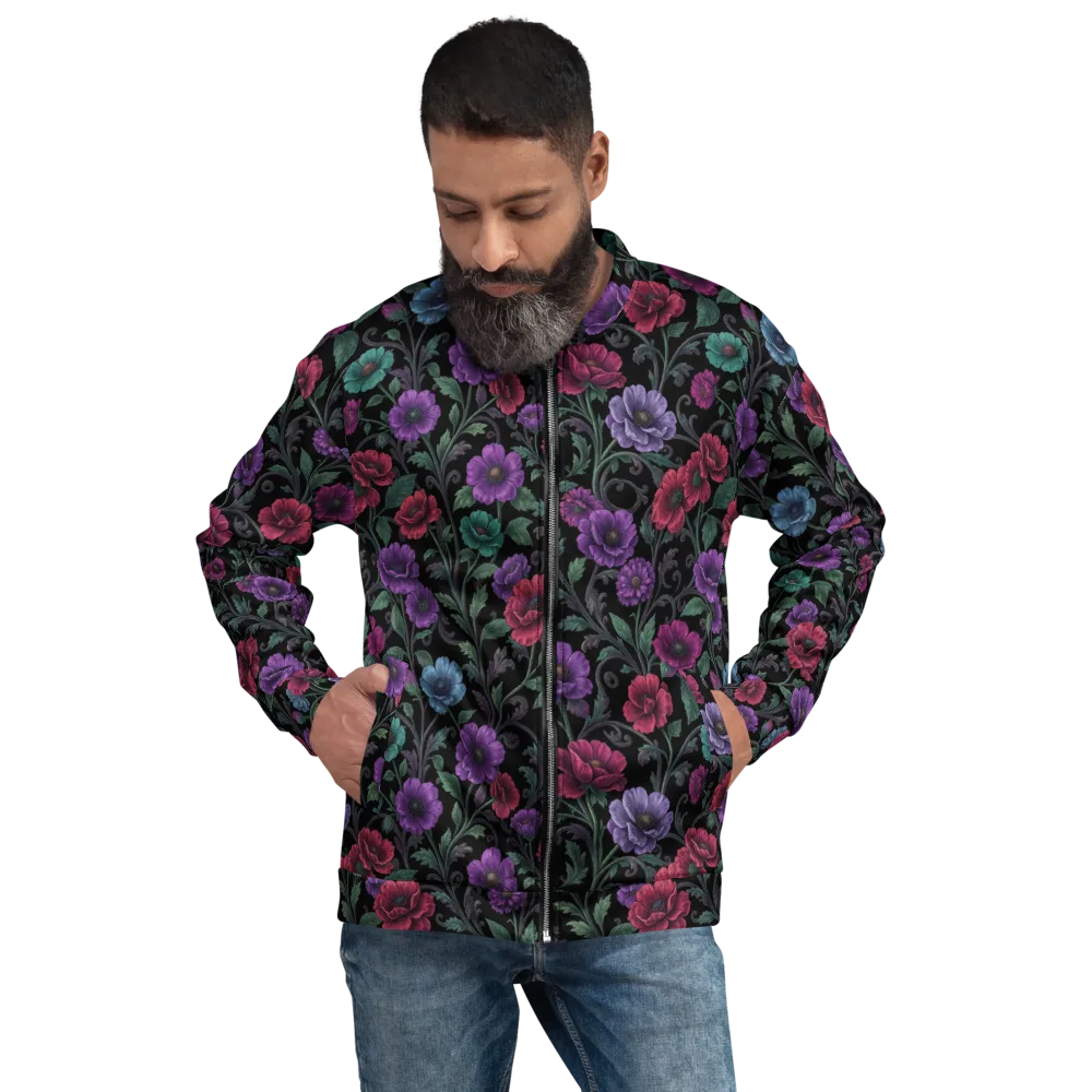 Midnight Botanical on Bomber Jacket — Front