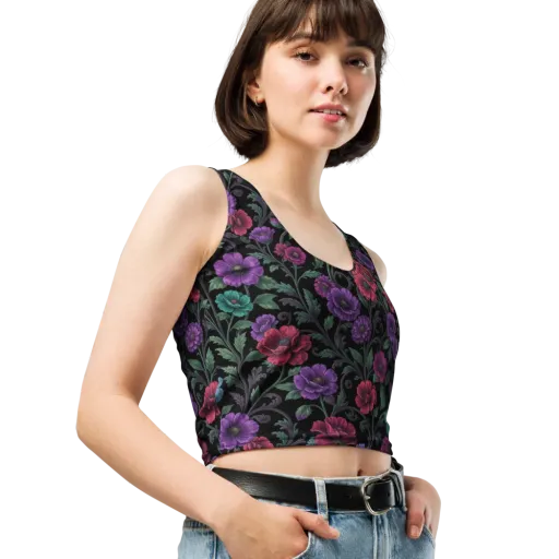 Midnight Botanical on a Crop Top