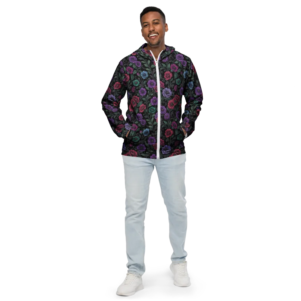 Midnight Botanical on Men's Windbreaker — Front